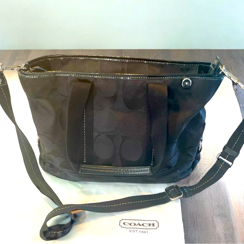Coach Signature Kyra Tote with Crossbody Strap and Silver Toned Hardware